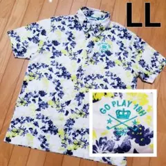 FILAGOLFボタンダウンポロシャツ　LL　花柄　総柄