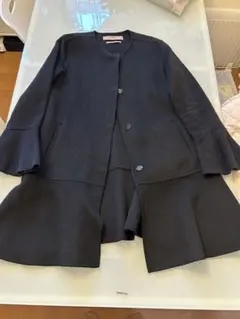 ZARA BASIC ブラック　裾フレアコート