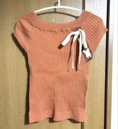 未使用　リランドチュール　リボン　半袖ニット