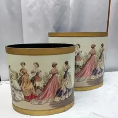 ファッションプレート柄　マルチボックス　2点セット　アンティーク風