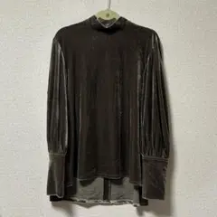 foufou ベロアハイネックドレスシャツ