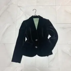 【TO BE CHIC】日本製ベロア テーラードジャケット黒／ママスーツのサムネイル
