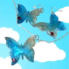 バラ売り可　蝶が揺れるレジンアクセサリーセット