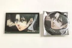 進撃の巨人　リヴァイ 缶バッジ、アクリルカード