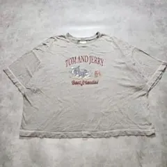 トムアンドジェリー ワイドTシャツ キャラT　ゆったり　L グレー 1406Hのサムネイル