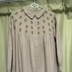 サマンサモスモス長袖シャツワンピース ベージュ