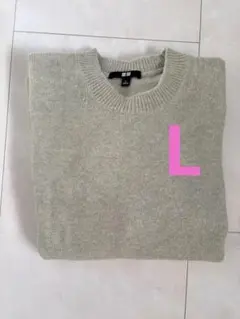 ユニクロ スフレヤーンクルーネックセーター ライトグリーン L