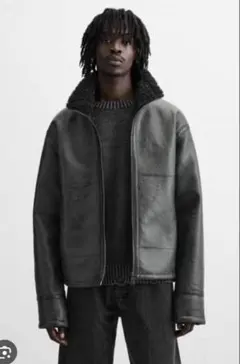 ZARA　ボアフェイクレザージャケット