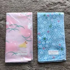 ★新品☆ガーゼ風ハンカチ☆綿100%2枚セット★