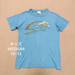 HAWAII プリント 半袖 ヴィンテージTシャツ ライトブルー キッズM