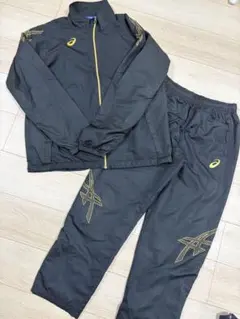 アシックス ジャケット パンツ セット ブラック