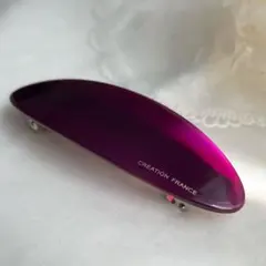 オーバル　上品で大人っぽい　バレッタ　ヘアクリップ／パープル