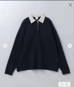 6(ROKU) シアージャカード ポロニット ニット