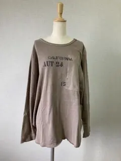 ロングTシャツ　CUBE SUGAR カジュアル　ブラウン