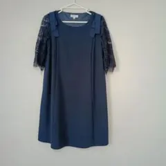 LOVEMIC ネイビー Aラインドレス M　マタニティ