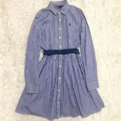 ポロ ラルフローレン シャツ ワンピース ストライプ ベルトつき