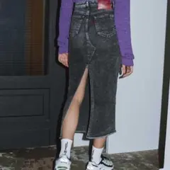 juemi × somethingバックスリットロングスカート EDWIN