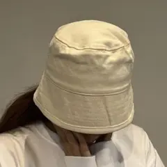 新品未使用 韓国 バケットハット バケハ 帽子 レディース 小顔効果 アイボリー