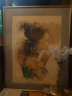 田村孝之介 画伯作*人形*25/100部 限定 リトグラフ *額装 石版画 田村孝之介 画伯作*人形*25/100部 限定 リトグラフ *額装 石版画