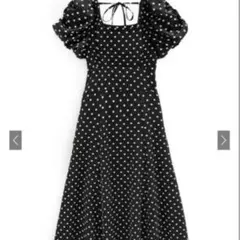 GRL ドット柄バルーンスリーブフレアワンピース ru1163