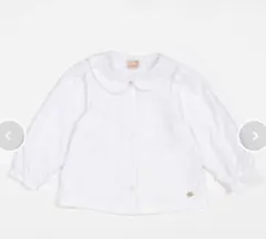 【美品】プティマイン(petit main)カットツイルチュール衿ブラウス