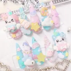 D-12 (14本セット) ディズニーネイルチップ/ヴァネロペ/蓄光/おまけ