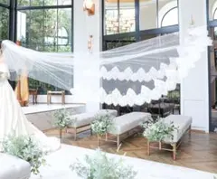 MIRROR MIRROR レース縁取りホワイトロングベール