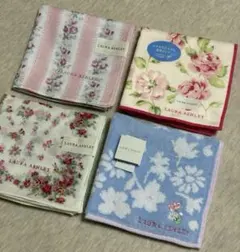 【新品】LAURA ASHLEY 花柄 ハンカチ 4枚セット