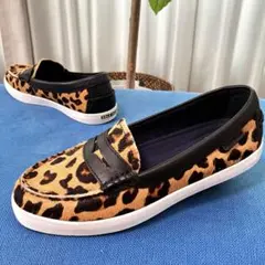 コールハーン ナンタケット コインローファー レオパード ハラコ