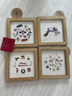 刺繍アートパネル　4枚セット