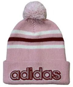 Y2K 00s adidas フロントロゴ ボンボンニット帽
