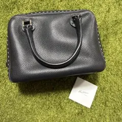 キタムラ ショルダーバッグ ミニボストン シボ革 2way ネイビー