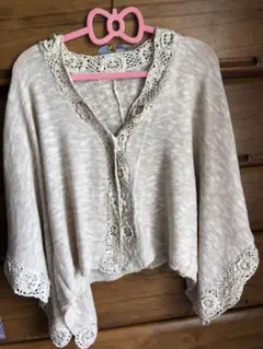 カーディガン ボレロ ベージュ色