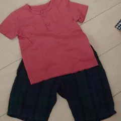 無印良品　チェックパンツ　Tシャツ　セット