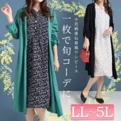 ✨新品未使用タグ付✨goldjapan重ね着風ワンピース✨大きいサイズ5L✨のサムネイル