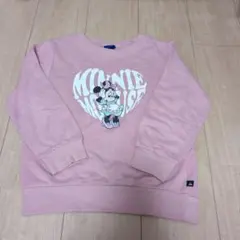 ミニーマウス プリント トレーナー ピンク