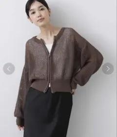 Gready Brilliant ラメメッシュZIPカーディガン