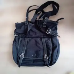 Agnis b.のブラック ショルダーバッグ キャンバス