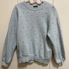 petite main 水色ハート柄　トレーナー　130cm