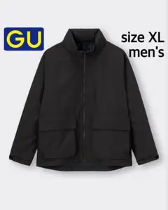 【極美品・未使用級】GU ウィンドプルーフスタンドカラーブルゾン XL ブラック