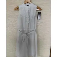 新品！ザスコッチハウスのブルーストライプに白の総刺繍のレースノースリーブ160のサムネイル