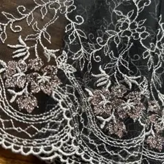 3m ラメ糸　チュールレース *お6-48