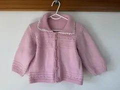 ピンク 襟付きセーター