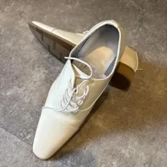 ホワイト レースアップ ドレスシューズ 結婚式