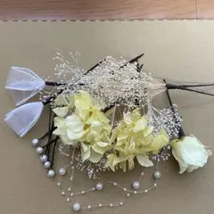 髪飾り　成人式　結婚式　卒業式　プリザーブドフラワー　ドライフラワー