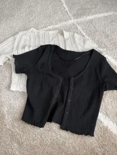 GU レース編み クロップドカーディガン 2色セット