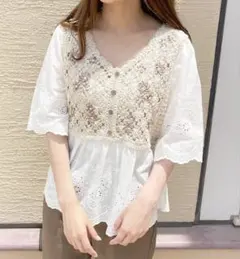 apresjour かぎ針ブラウス