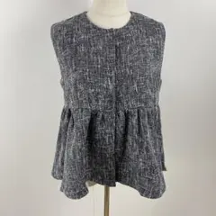 新品 comcoca コカ 薄手ツイードフレアベスト 重ね着 上品 セレモニー