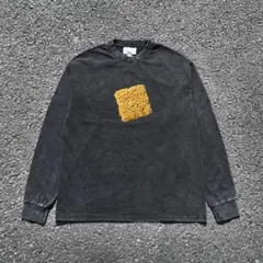 ブラック 長袖カットソー 黄色刺繍