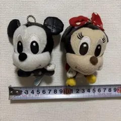 中古ディズニー ミッキー＆ミニー ぬいぐるみキーチェーンのサムネイル